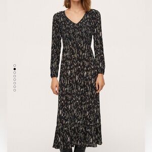 MANGO Textured Plisse Midi Dress 4 floral fall